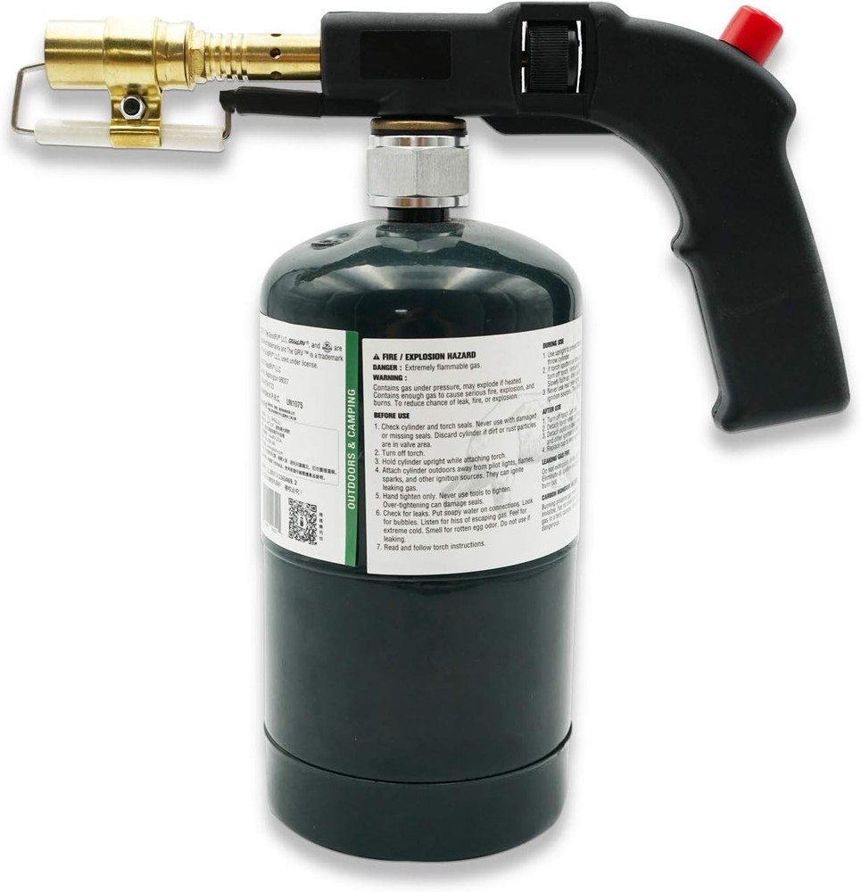 Self-Igniting Brass Propane Torch Nozzle - Comfort Handle for Easy Use