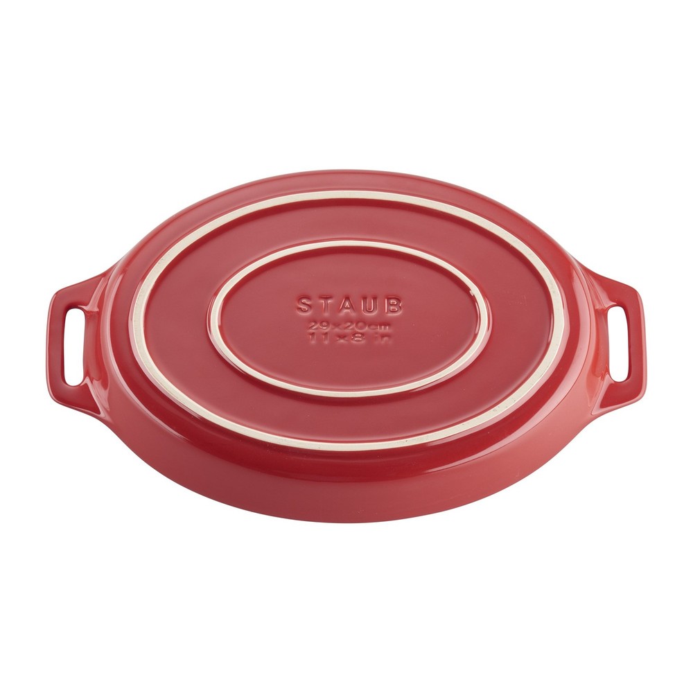 Ceramic Oval Baking Dish Set, 2-piece, Cherry