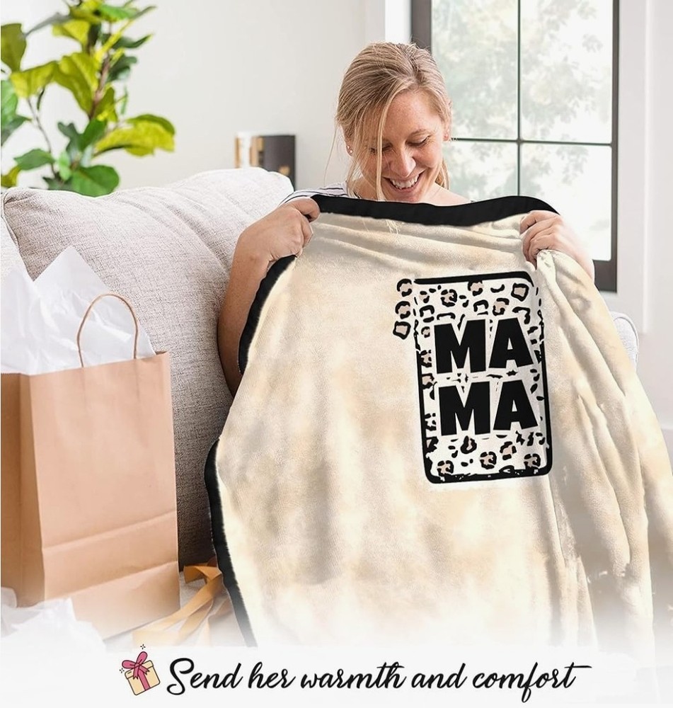 Vprintes Mama Leopard Frame Wearable Blanket