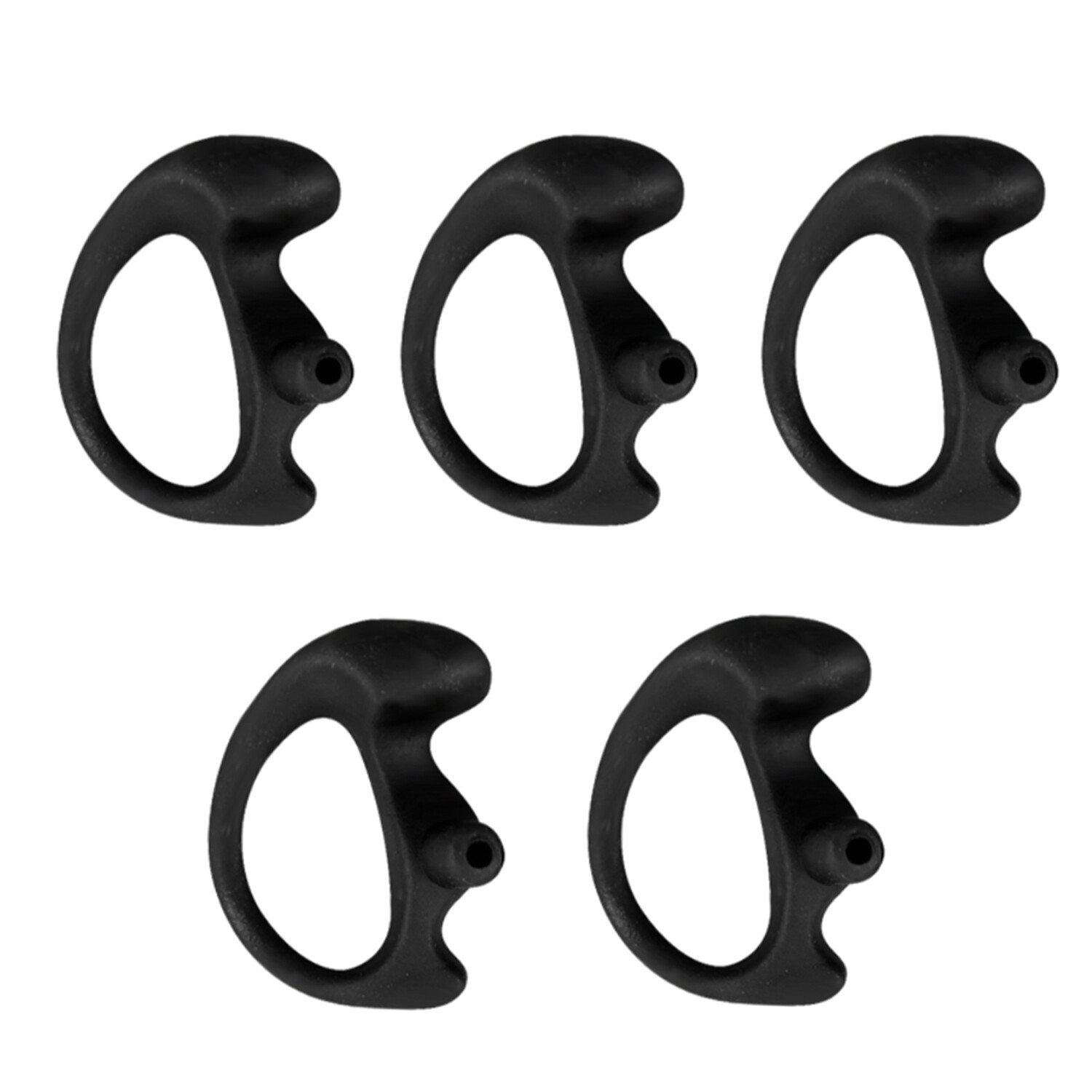 5 Pair S Left & Right Earbud Earmold for Earpiece Acoustic Tube Radio Black