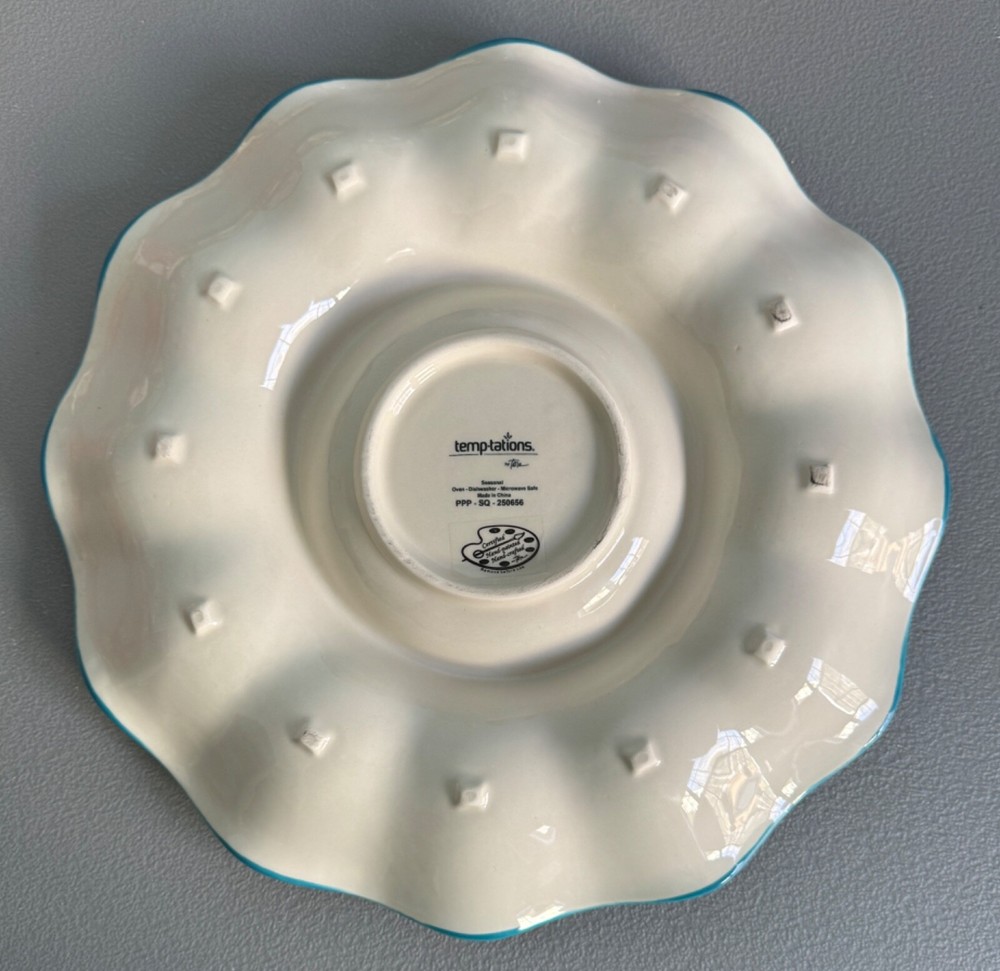 Temptations Easter Egg Hunt Chip Dip Plate Vegetable Cheese Serving Platter 11"