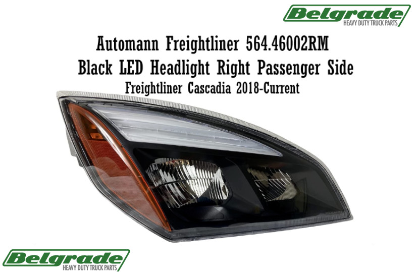 Automann Black LED Headlight (Right Passenger Side)
