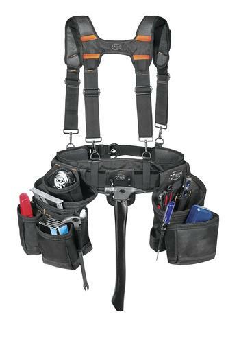 18 Pocket Adjustable Pouch Removable Suspender Hammer Loop Carpenters Tool Belt