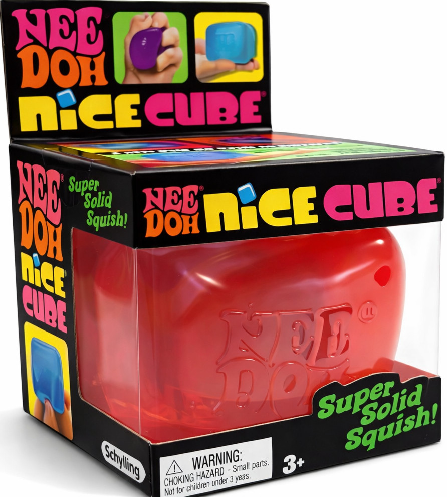 NeeDoh Nice Cube PINK Super Solid Squishy Sensory Stress Toy NEW