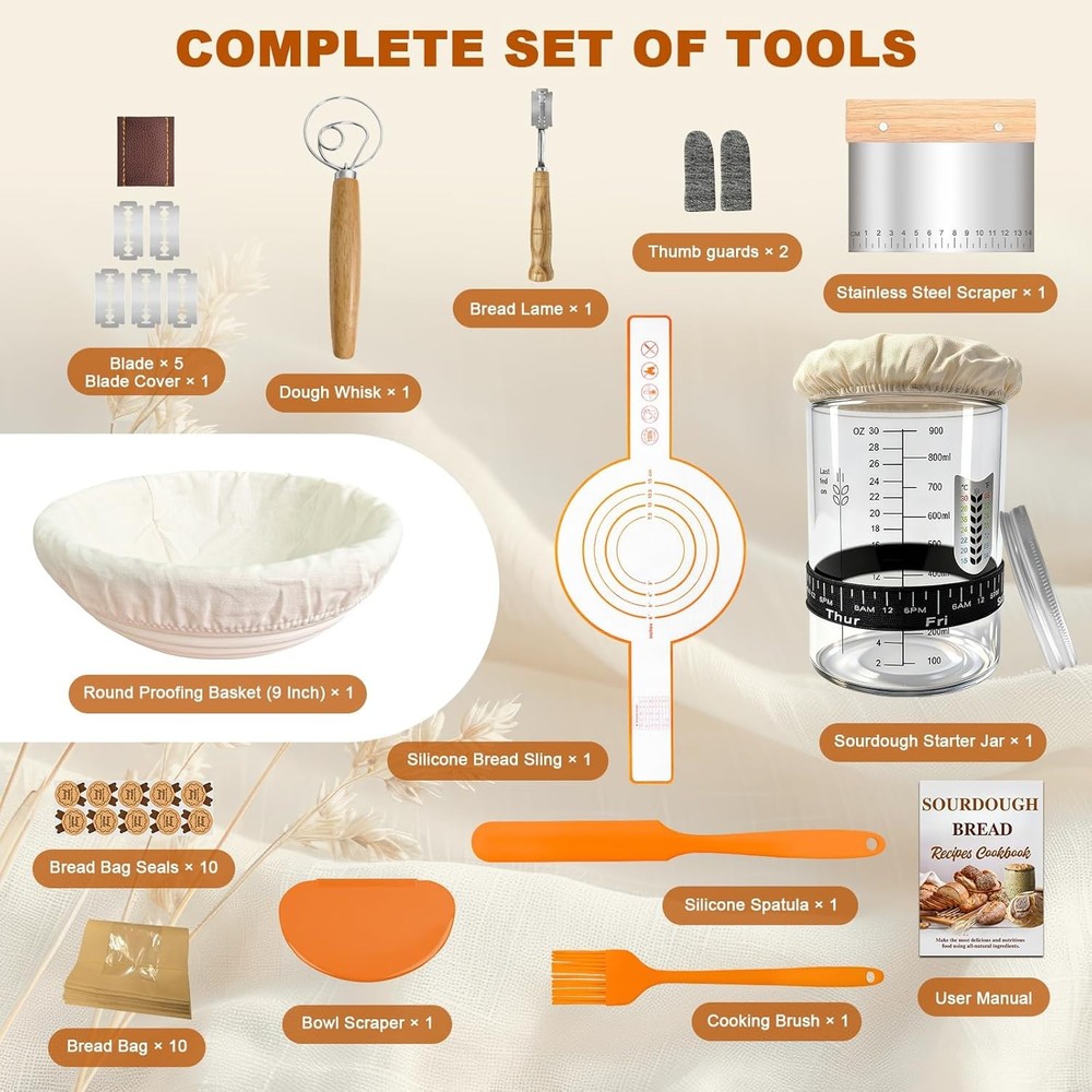 Sourdough Starter Kit Bread Baking Supplies Beginner Gift Set
