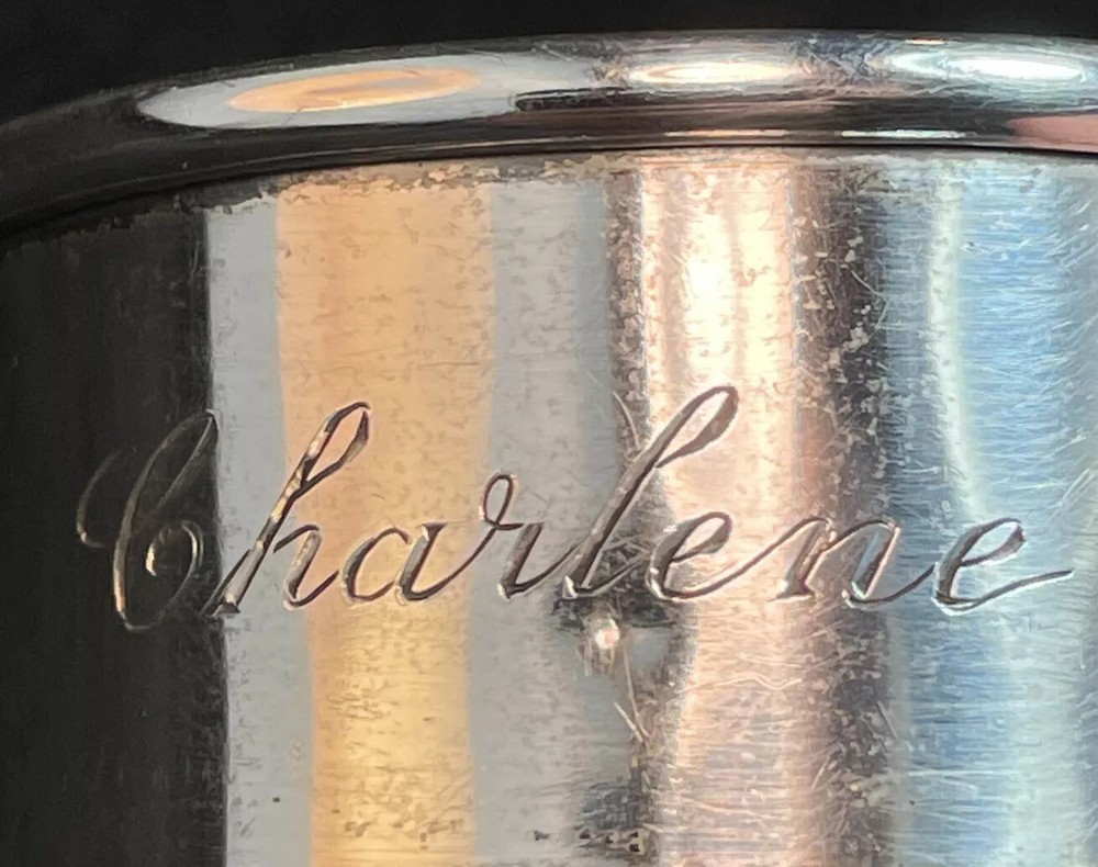Sterling Silver Napkin Ring Name Engraved “Charlene”