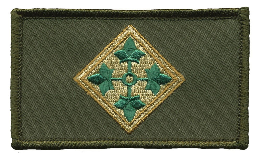 4th Infantry Division - Army 2" x 3" Hook & Loop 2 Piece OD Green Patch