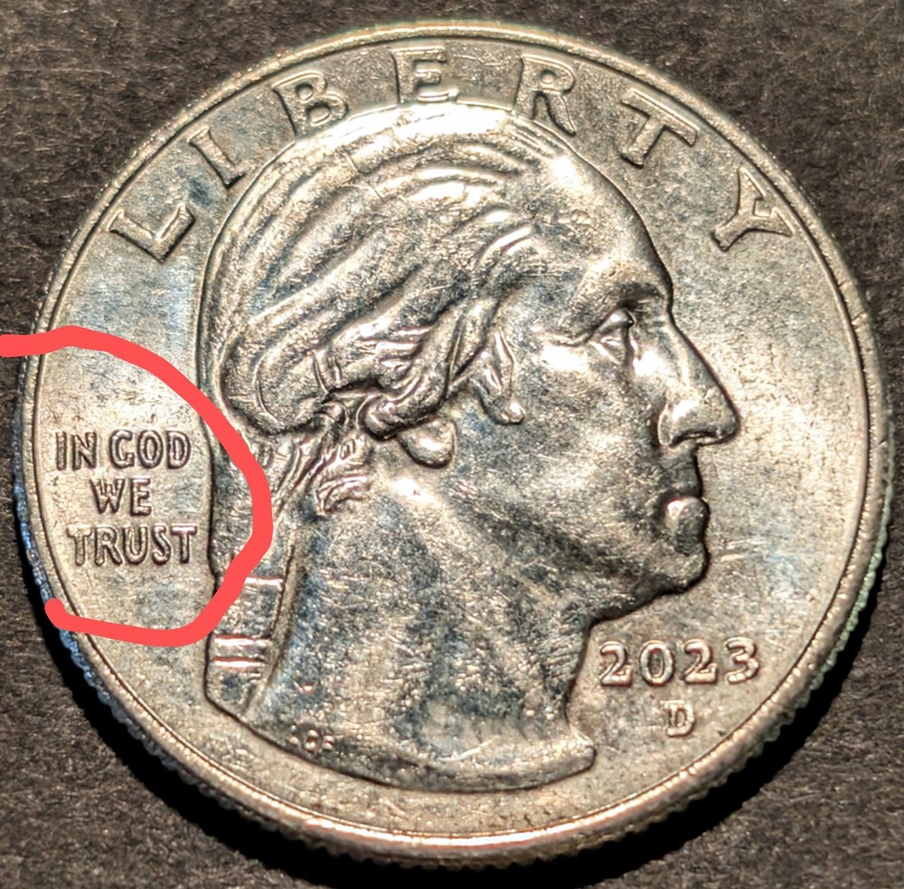 2023 D - Bessie Coleman "IN COD WE TRUST" Error Quarter