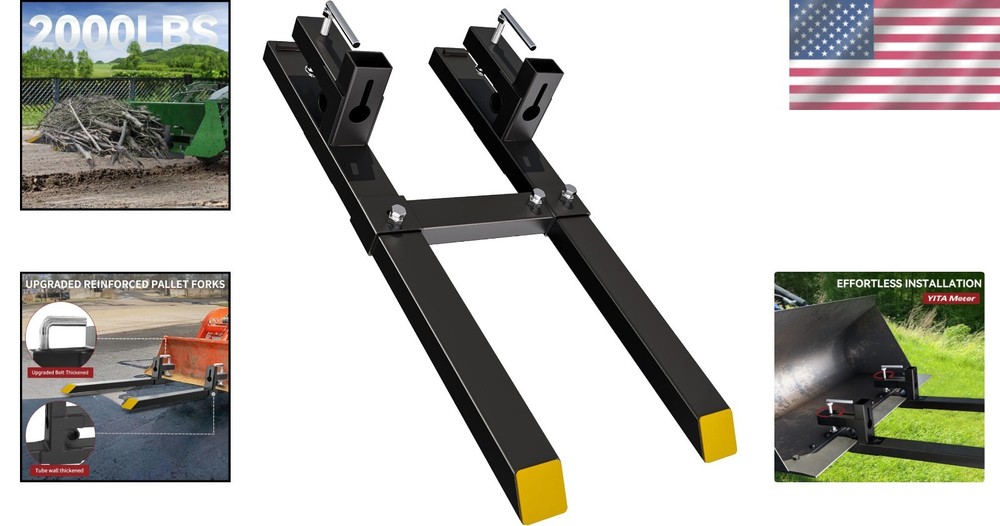 43" Tractor Loader Forks w/ Stabilizer Bar