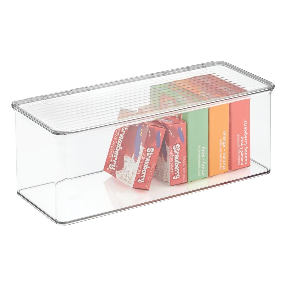 iDesign Recycled Plastic Stackable Pantry Storage Bin 5.5 x 13.3 x 5, Clear
