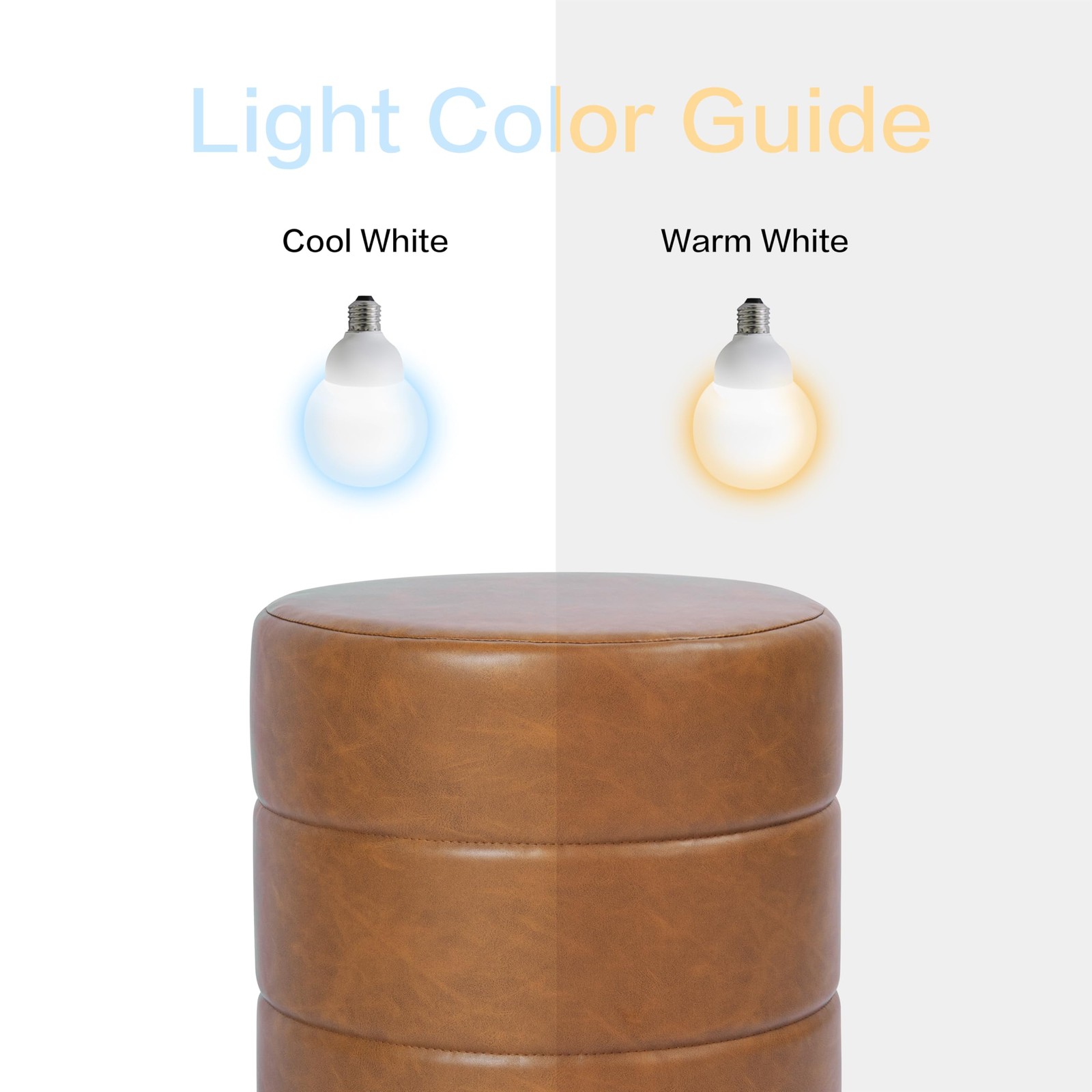 HomePop Upholstered Faux Leather Round Ottoman (No Lid, Seat Only) | HomePop ...