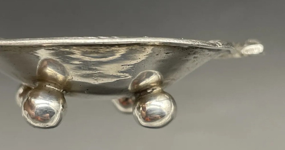 Unusual Cast 800 Silver Figural Fish Form Open Salt Cellar