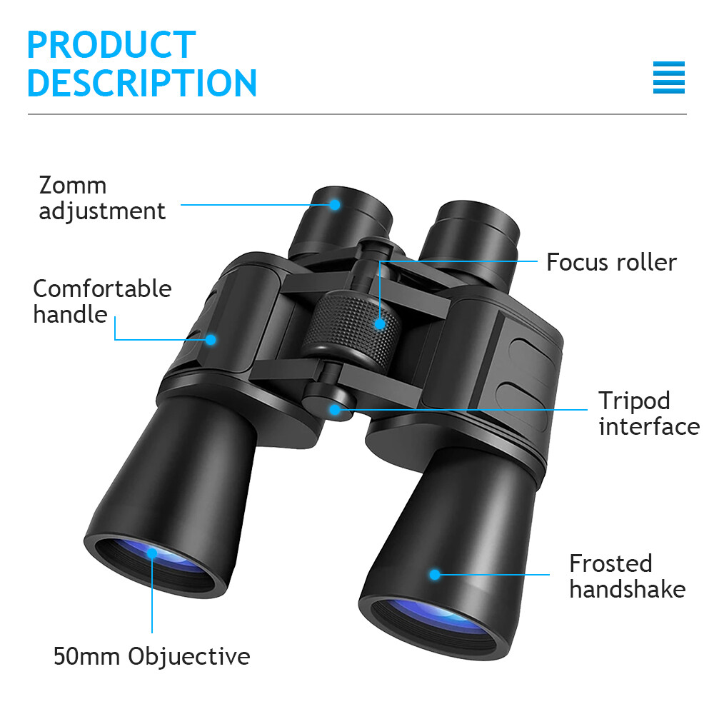 100X180 Zoom Binoculars Day Night Vision BAK4 Prism High Power Waterproof + Case