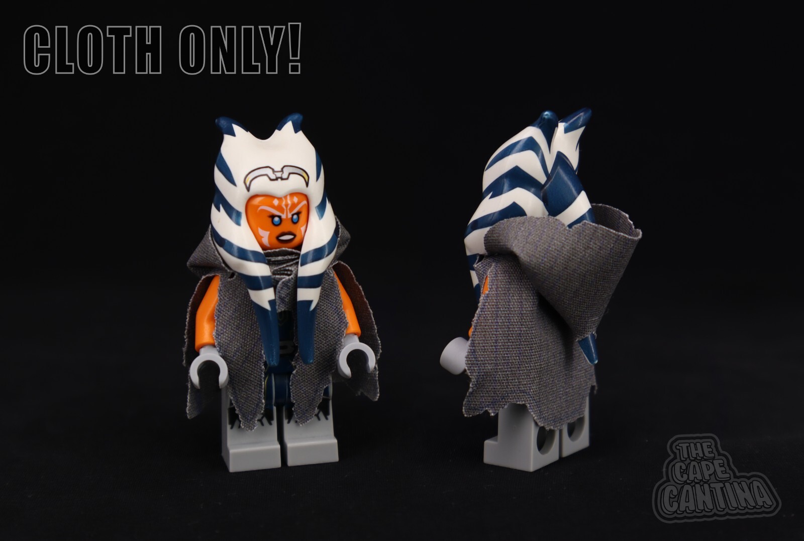 DELUXE Custom GRAY Cloak Cape ONLY for Star Wars Ahsoka Tano Minifigure – NEW