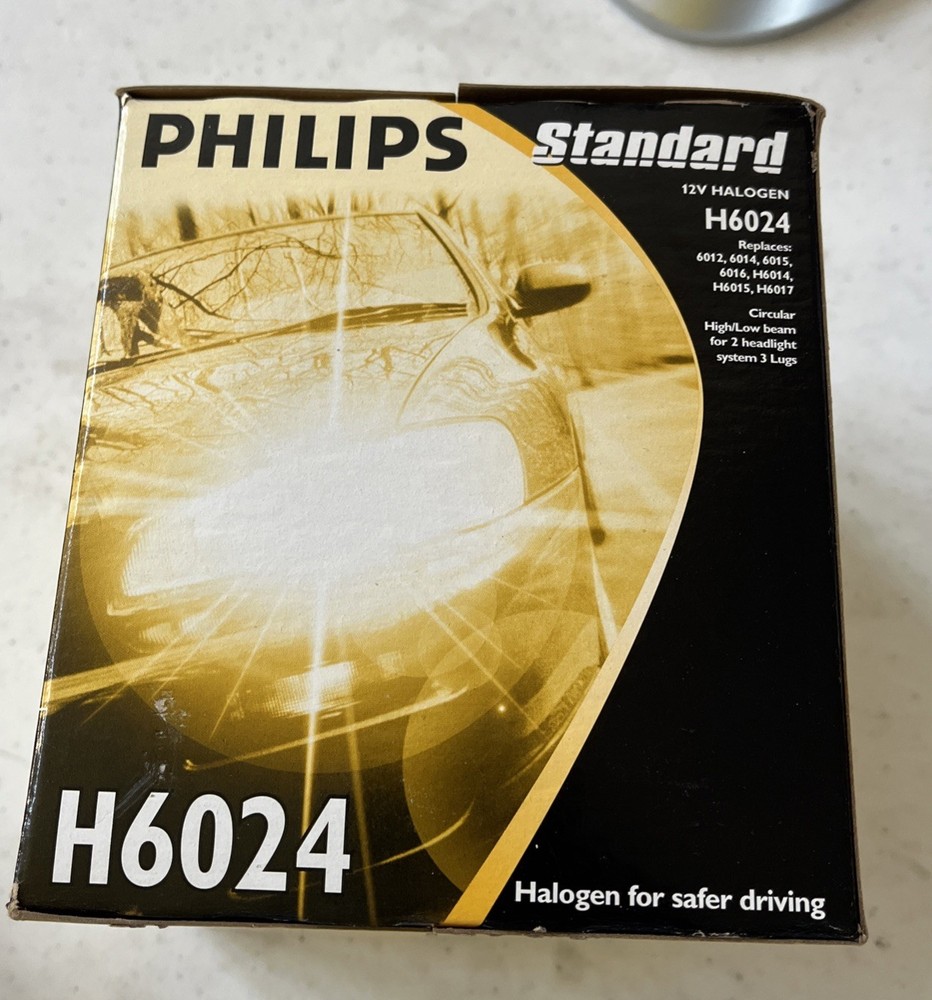 [2 Pack]Philips Halogen H6024 Round Headlights