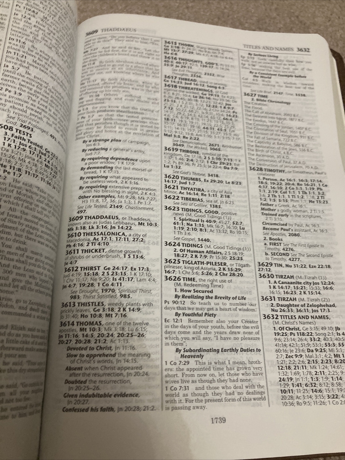 ESV THOMPSON CHAIN REFERENCE BIBLE RED LETTER THUMB INDEXED BROWN LEATHER SOFT