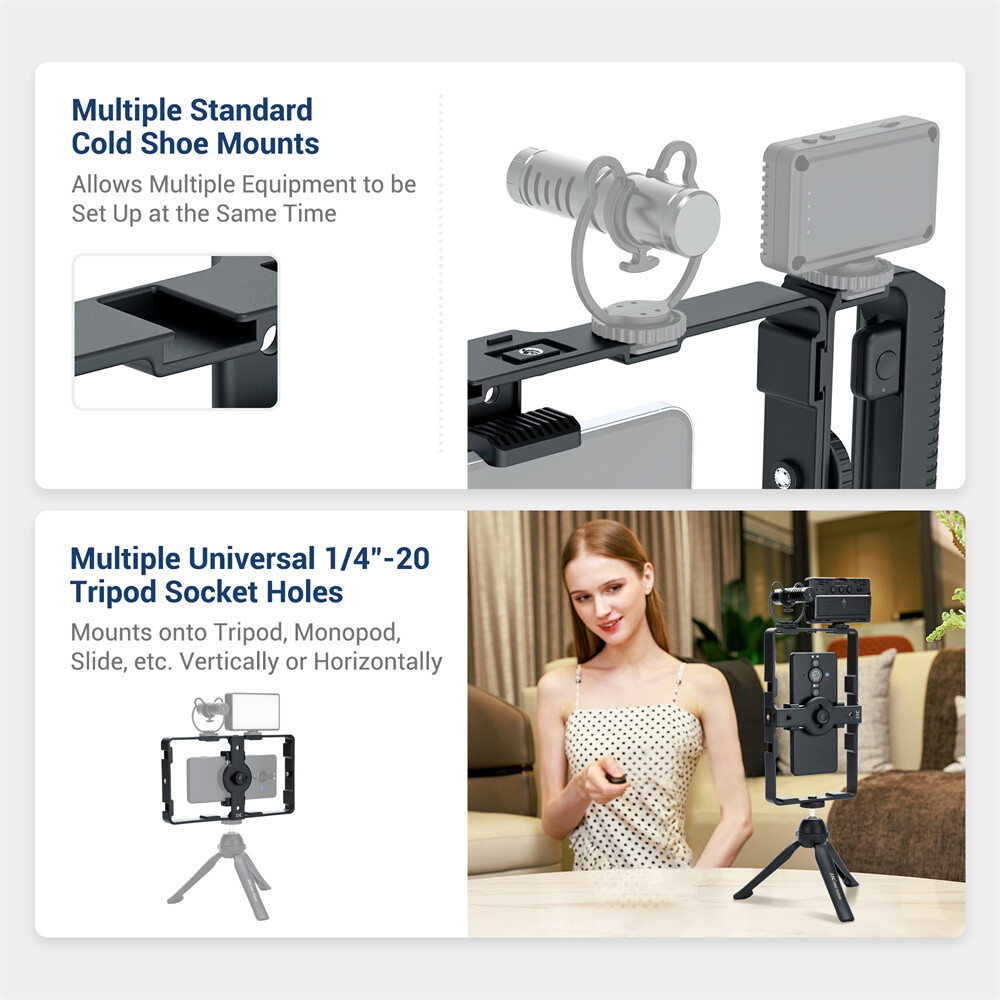 For iPhone Vlogging Kit Stabilizer Phone Video Camera Rig with Remote Control