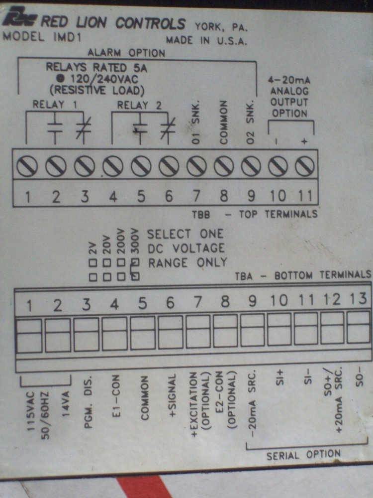 RED LION IMD10102 PANEL METER MODEL IMD1