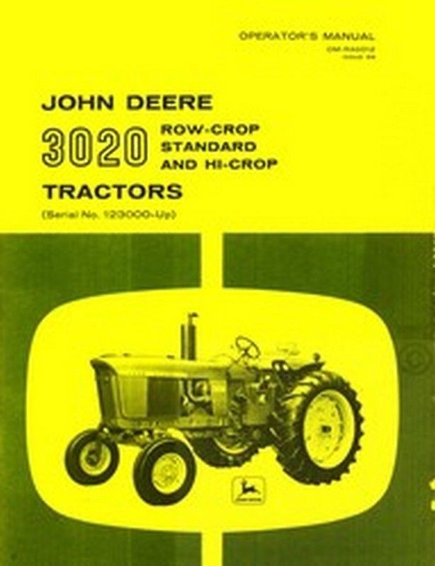John Deere Model 3020 Tractor Operators Manual JD