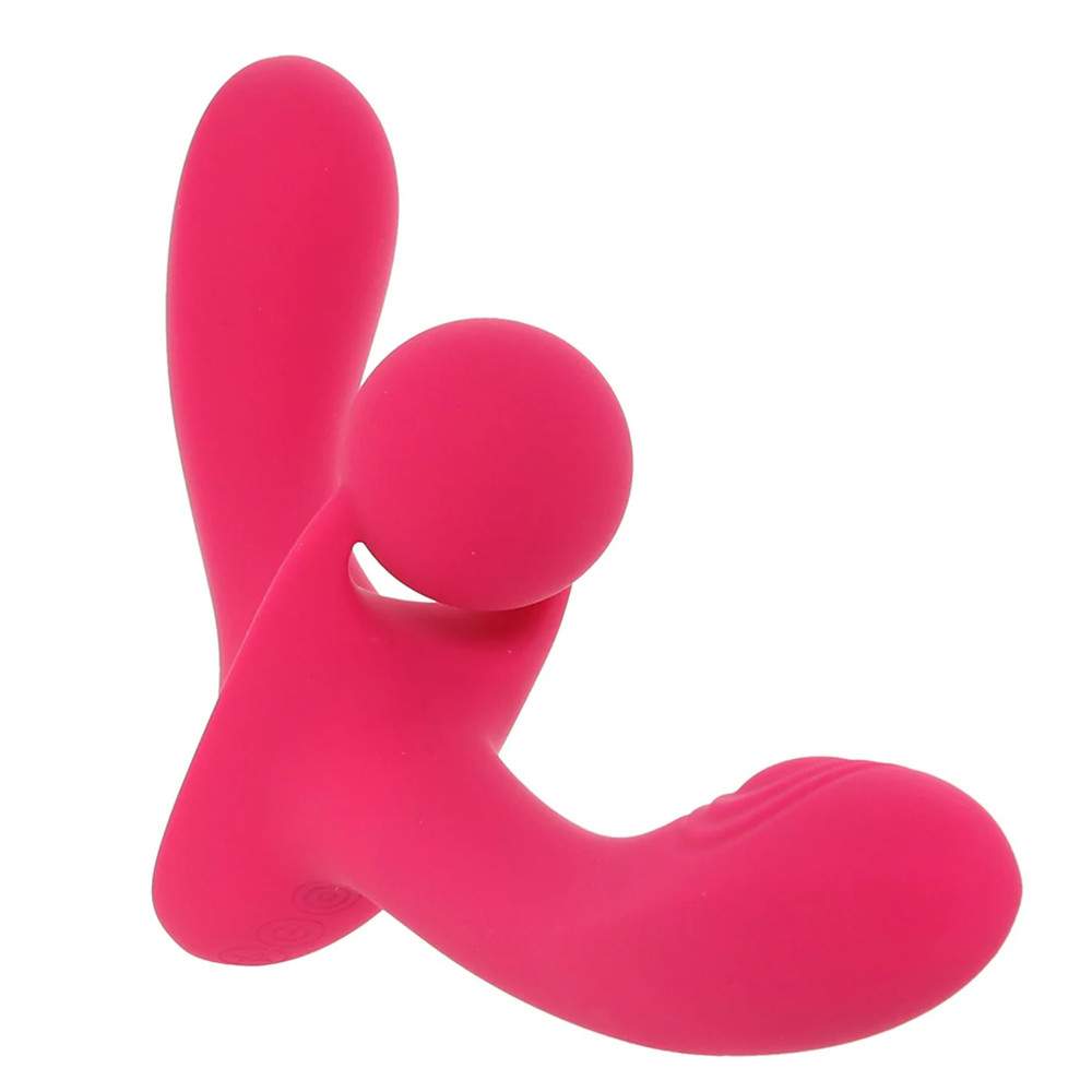 Silicone Double Tapping Stimulator Dual-Ended Vibrating Strapless Strap-On