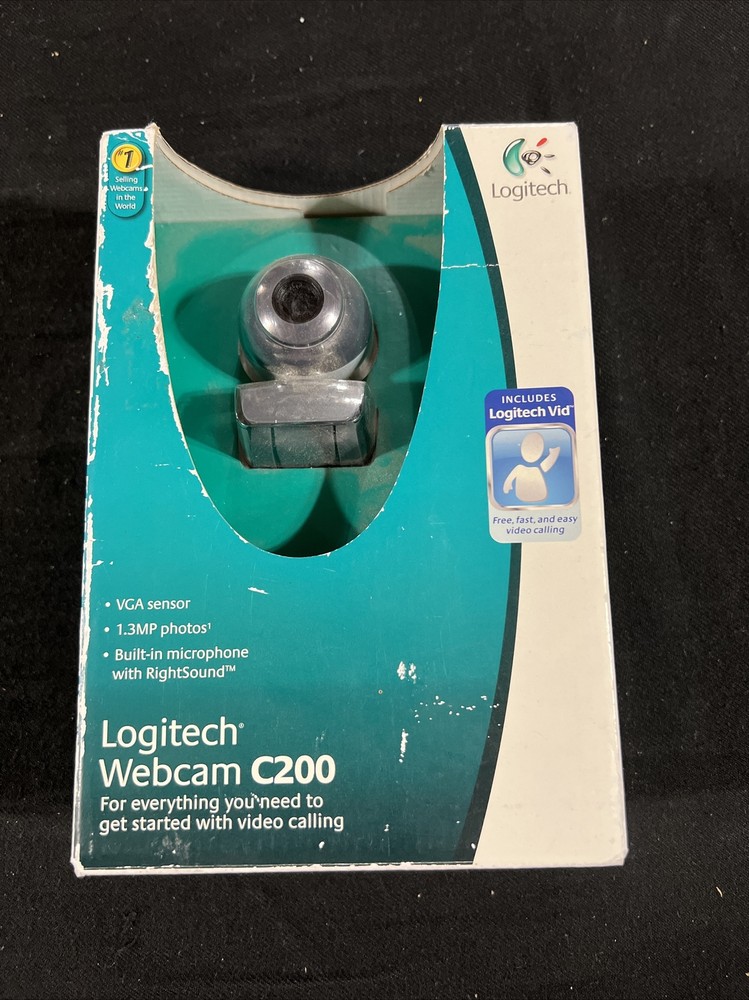 Logitech Mountable Laptop Webcam C200 Small Desktop Easy Setup Chat Connect