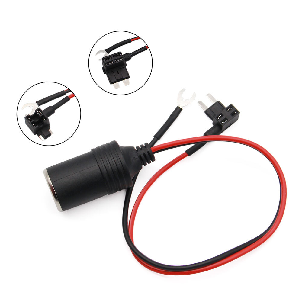 Cigarette Lighter Seat Power Connect Fuse Storage Battery Adapter Socket Plug-