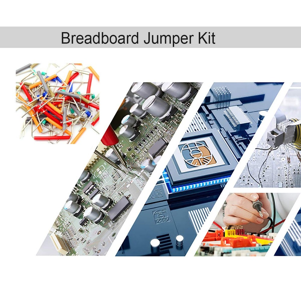 Breadboard Jumper Wire Kit with 400-Point Breadboard、65pcs Multiple Sizes M/M...