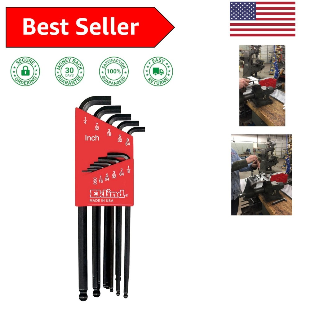 Rust-Resistant 11-Piece Stubby Ball Hex Wrench Set - Easy Tool Organization