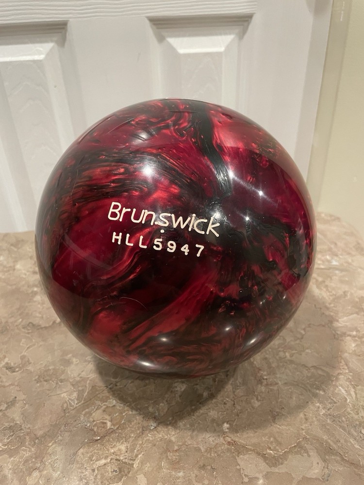 New Red Brunswick Eclipse Reactive Bowling Ball, Black/Red Marbled, 10.2 lb