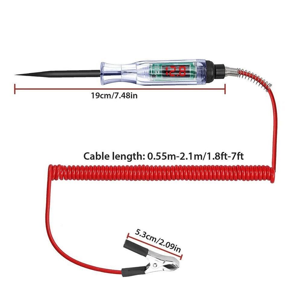 Automotive Test Light LED Digital Display Circuit Tester Voltage Display Tools