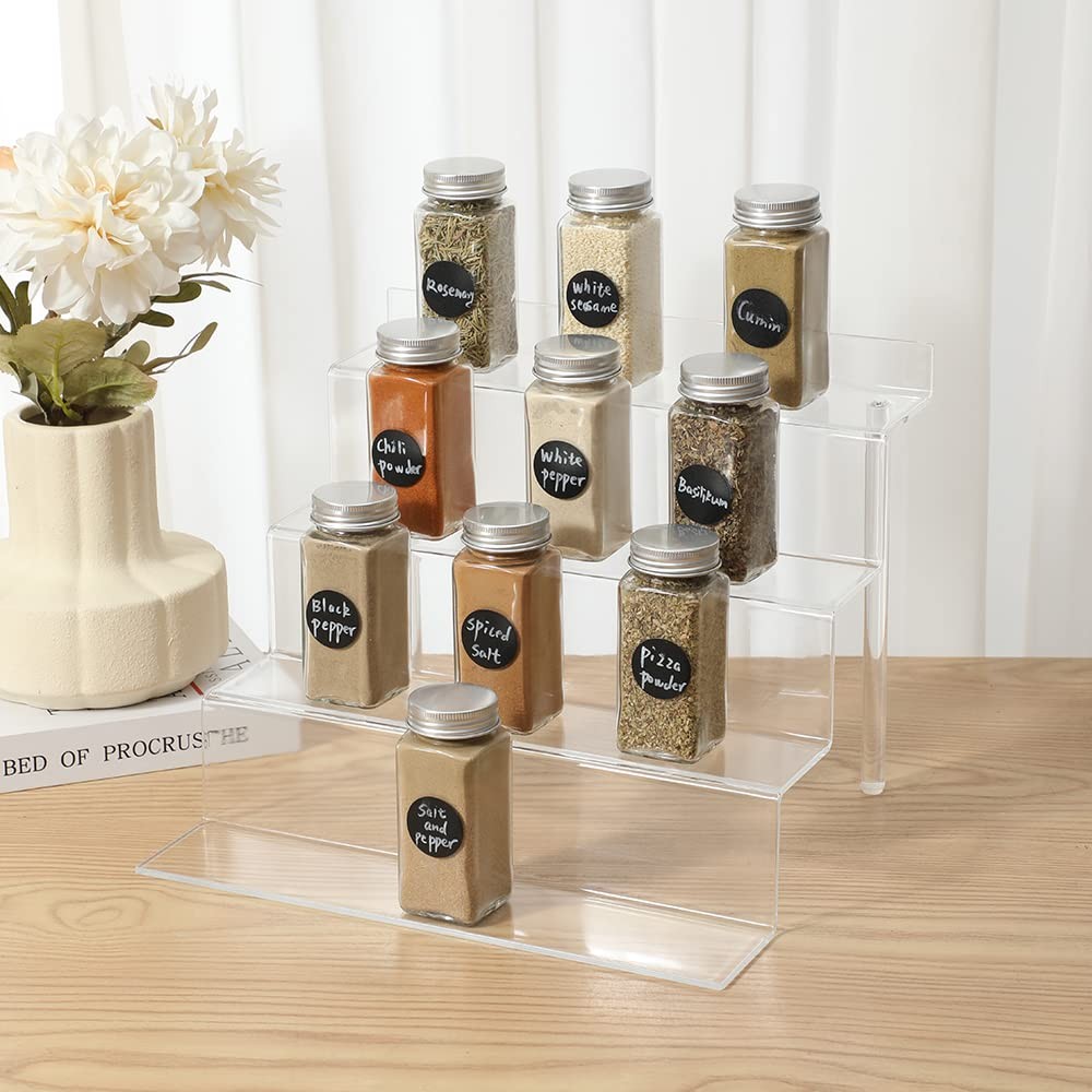 Acrylic Stands for Display,4 Step Display Riser Clear Cupcakes Perfumes Colog...
