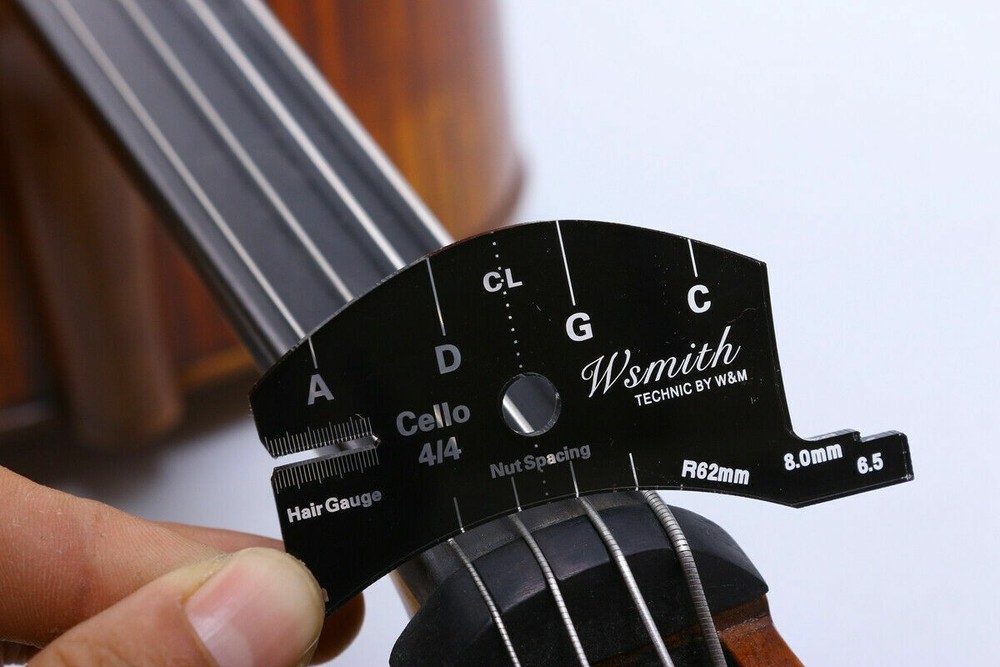 4/4 Cello Bridge Nut Shaping Tool String Spacing Marker & Bow Standard Gauge