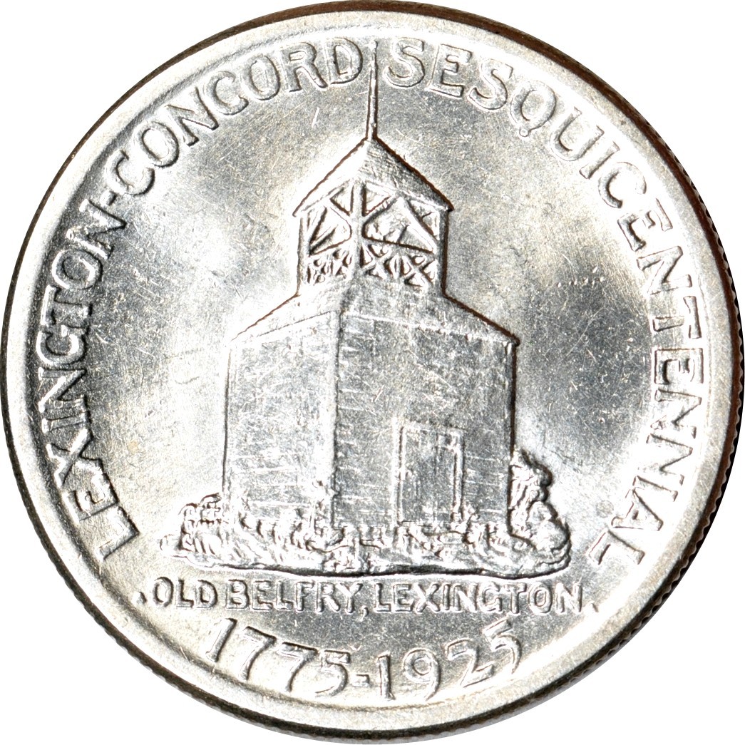 1925 50C Lexington-Concord Silver Commemorative Gem AU K19305