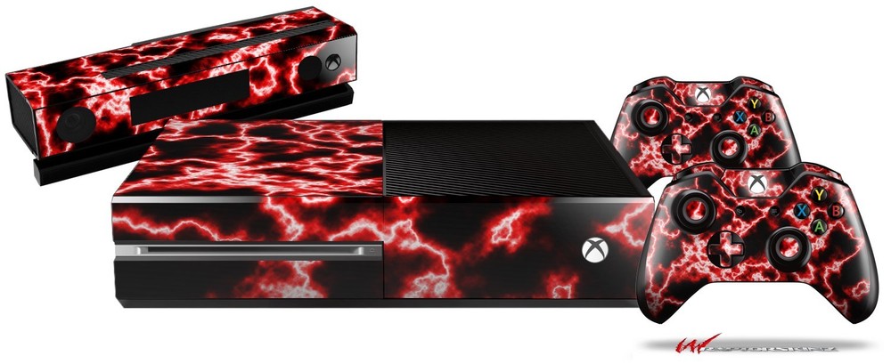Electrify Red Skin Set fits XBOX One Console Controllers