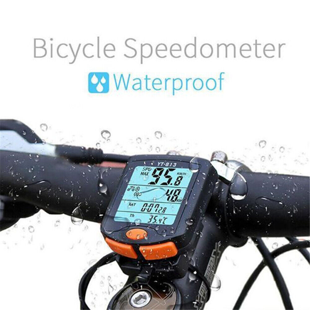 Bicycle Computer Digital Odometer LCD Backlight Bike Speedometer Waterproof