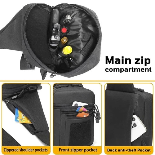 Tactical Gun Bag Pistol Holster Concealed Carry Chest Crossbody Pack Handgun Bag