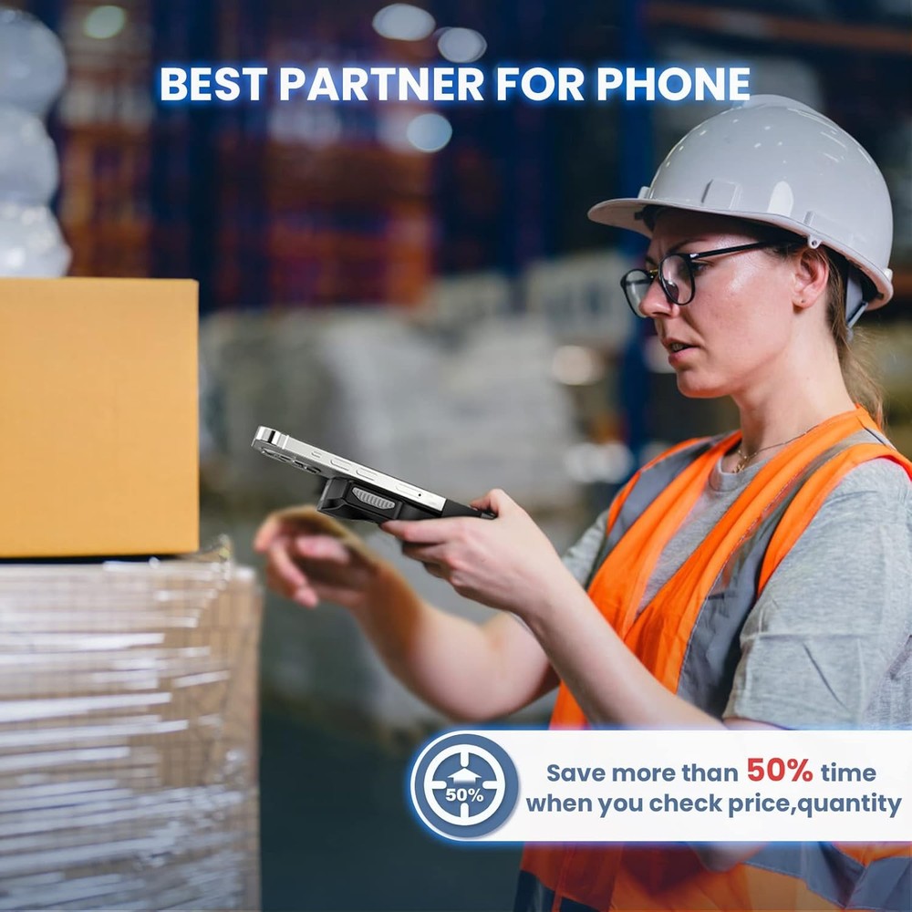 Eyoyo Bluetooth Back Clip Barcode Scanner for Phone,1D 2D QR Code UPC EAN Reader