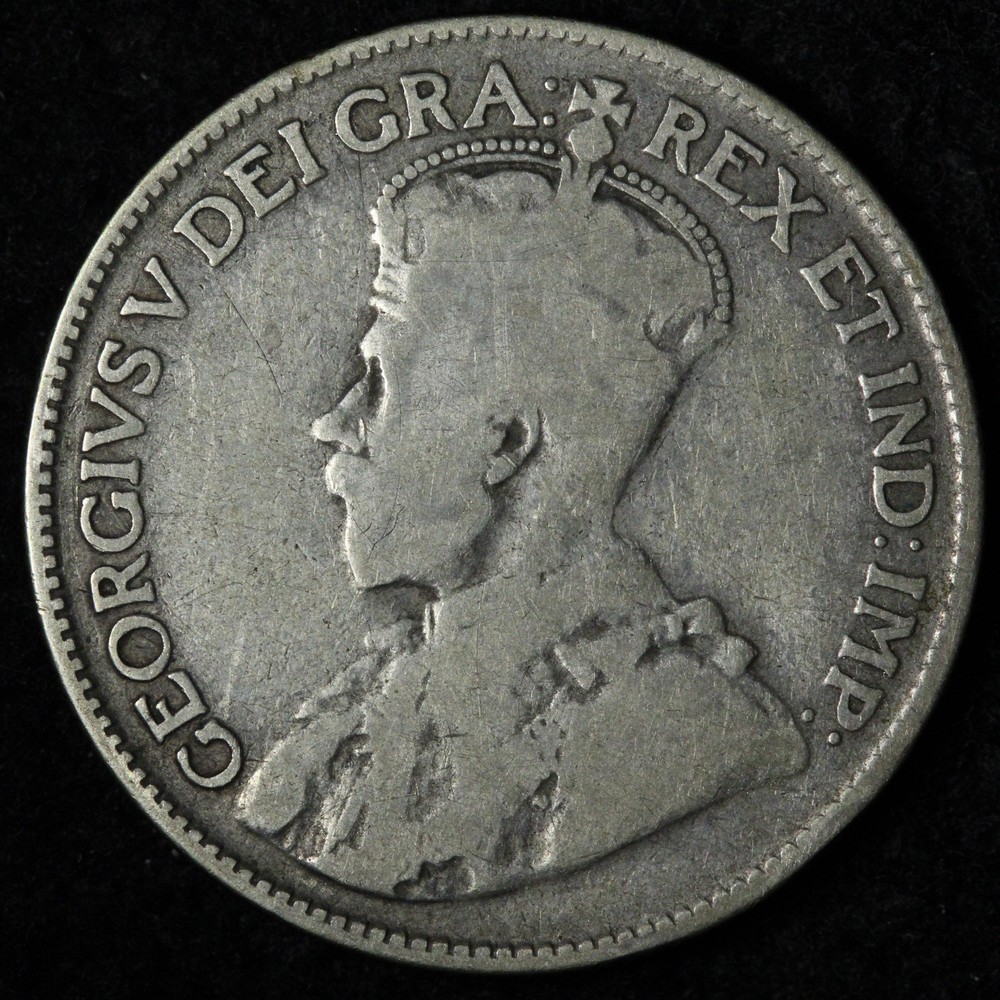 1921 Canada SILVER Twenty Five Cents E353 KIRCN