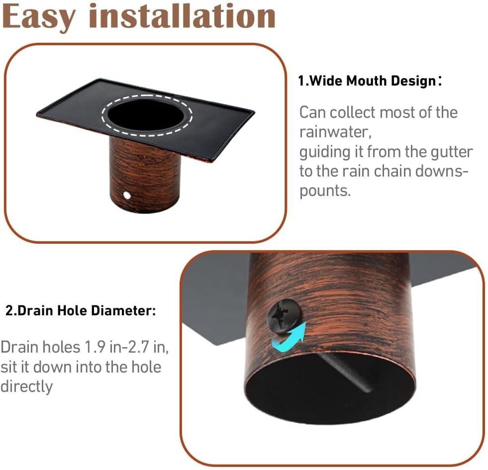 Rust-Resistant Rain Chain Gutter Adapter: Efficient and Chic Rainwater Solution