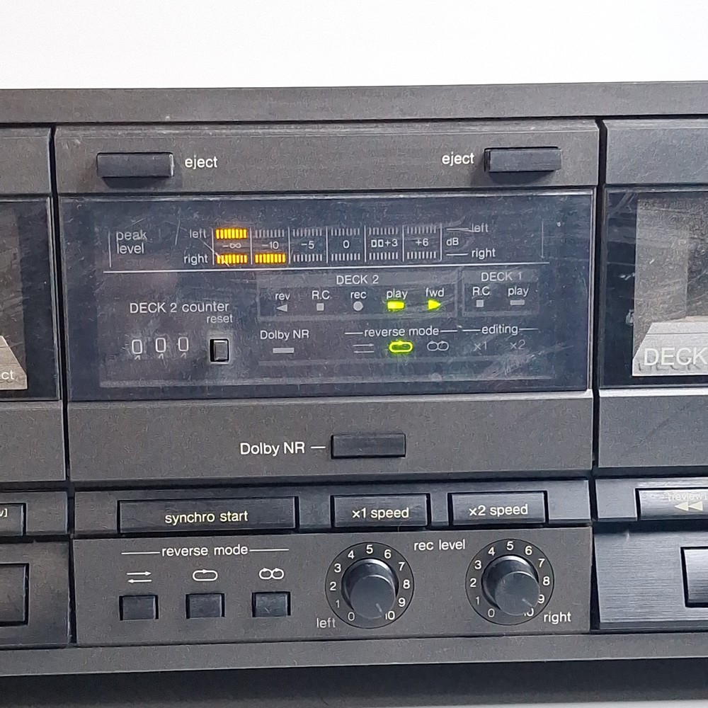 Technics RS-TR155 Auto Reverse Dual Cassette Deck Player Recorder READ TESTED