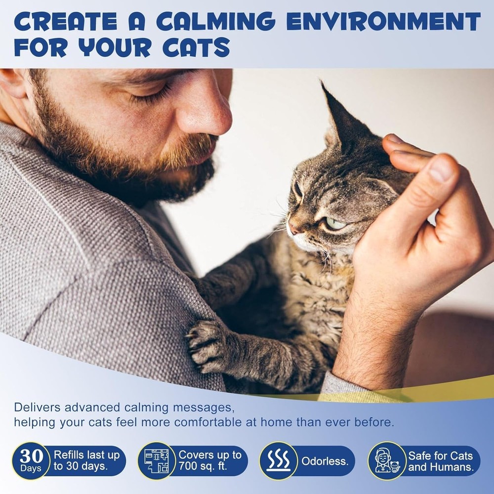 Cat Calming Diffuser Kit 60 Days, Cat Pheromones Calming Diffuser Effectively...
