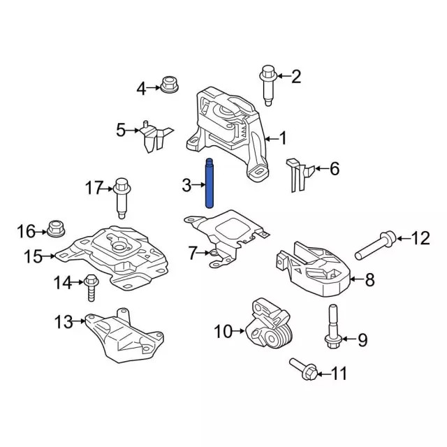 Genuine Ford Engine Mount Stud W706992-S442