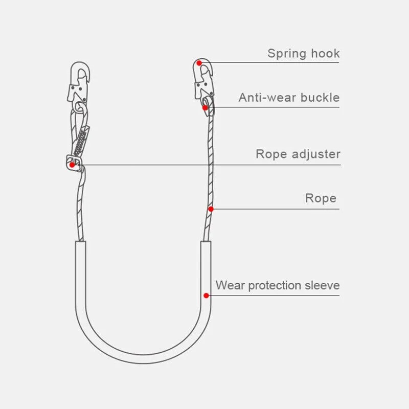 Adjustable Work Position Lanyard Tree Climbing Fall Protection Equipment