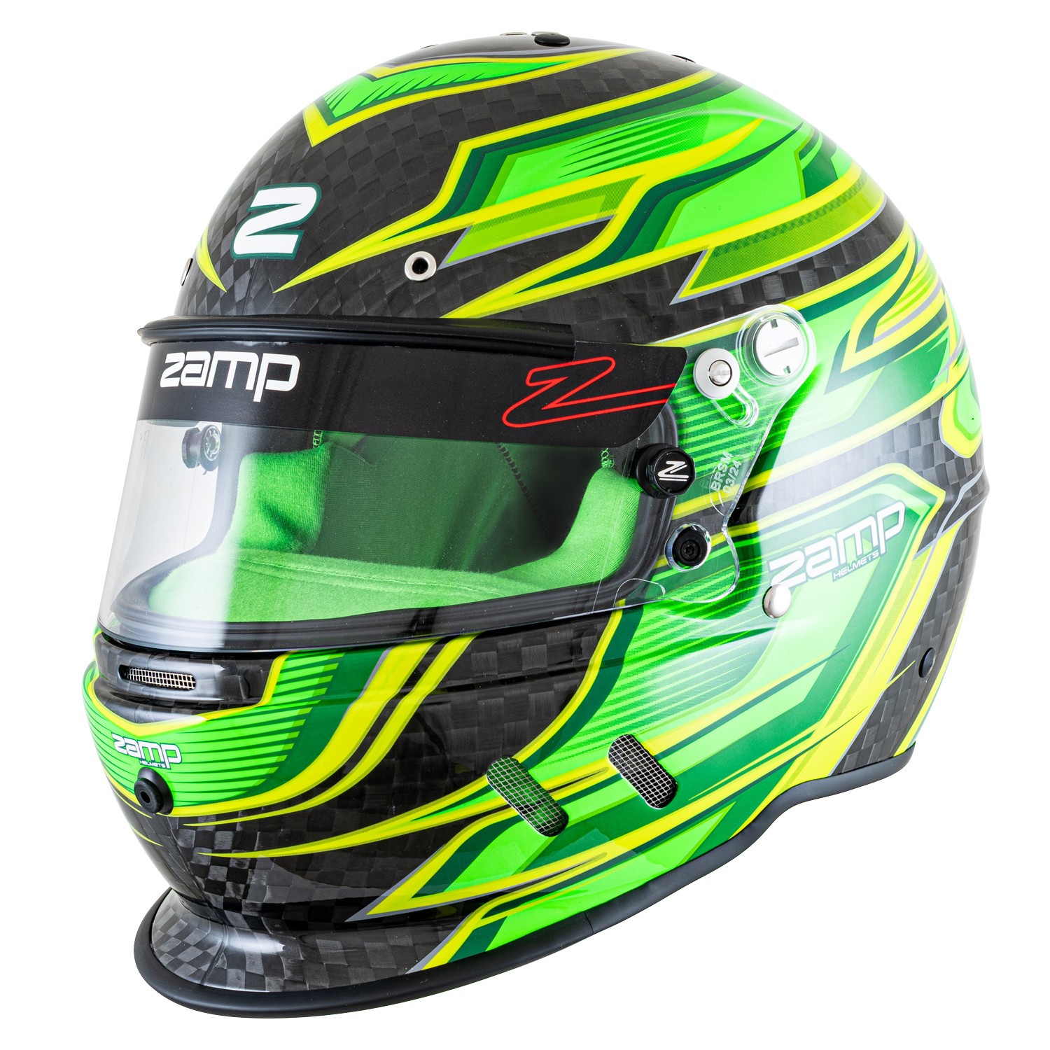 ZAMP - RZ-67D DIRT Racing Helmet | Flo Graphic | Snell SA2025 Auto / Kart Carbon