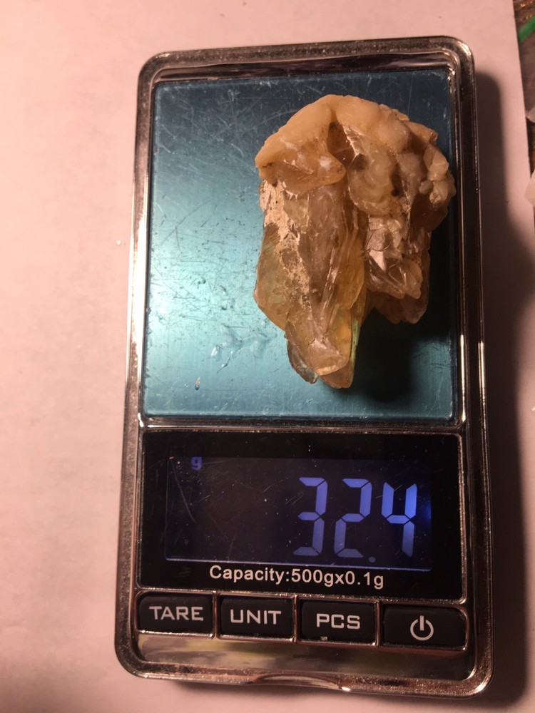 Fossil Clam Shell Calcite Crystals Fluorescent Cluster Rainbow From Rucks Pit FL