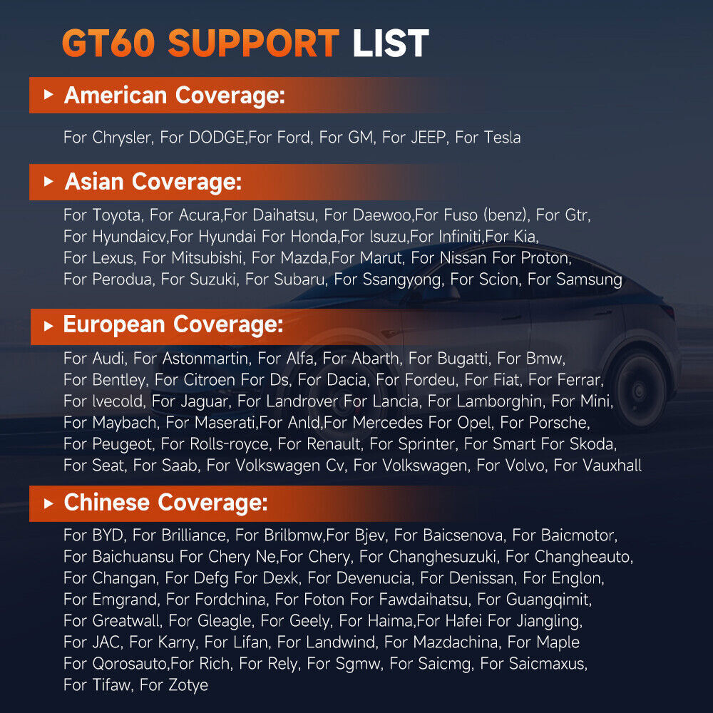 FOXWELL GT60 All System OBD2 Scanner Bidirectional Scan Tool ABS EPB SAS TPMS