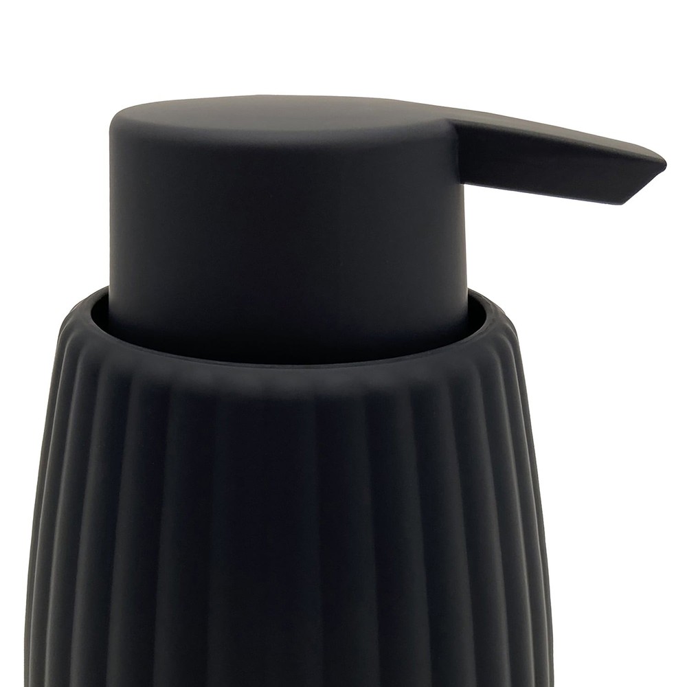 Rubberized Plastic Ribbed Soap Pump, Black