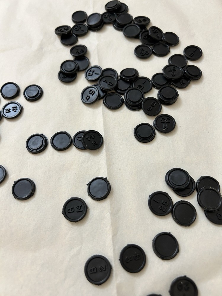 Black Plastic Bingo Chips Collage Material, Jewlery Making, Math Manipulative