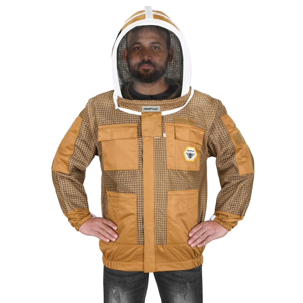 Bee Proof Beekeeping Jacket with Veil 3Layer Ultra Ventilated 2 Veil Options ...