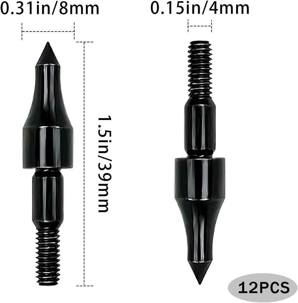 12pcs 100 Grain Field Points Target Practice Crossbow Arrow Points Arrow Tips